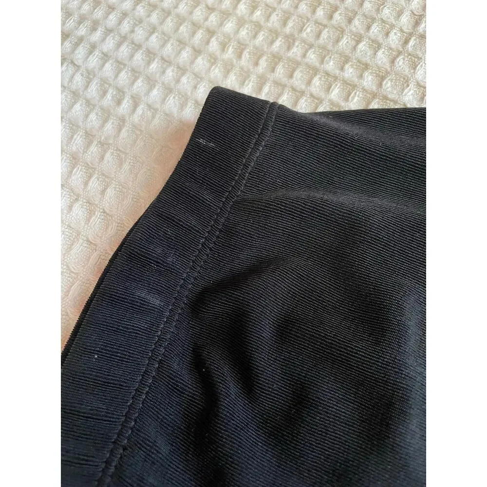 VTG Mirasol Y2K Whimsy Goth Black Ribbed Stretchy Elastic Waist Maxi Skirt XL